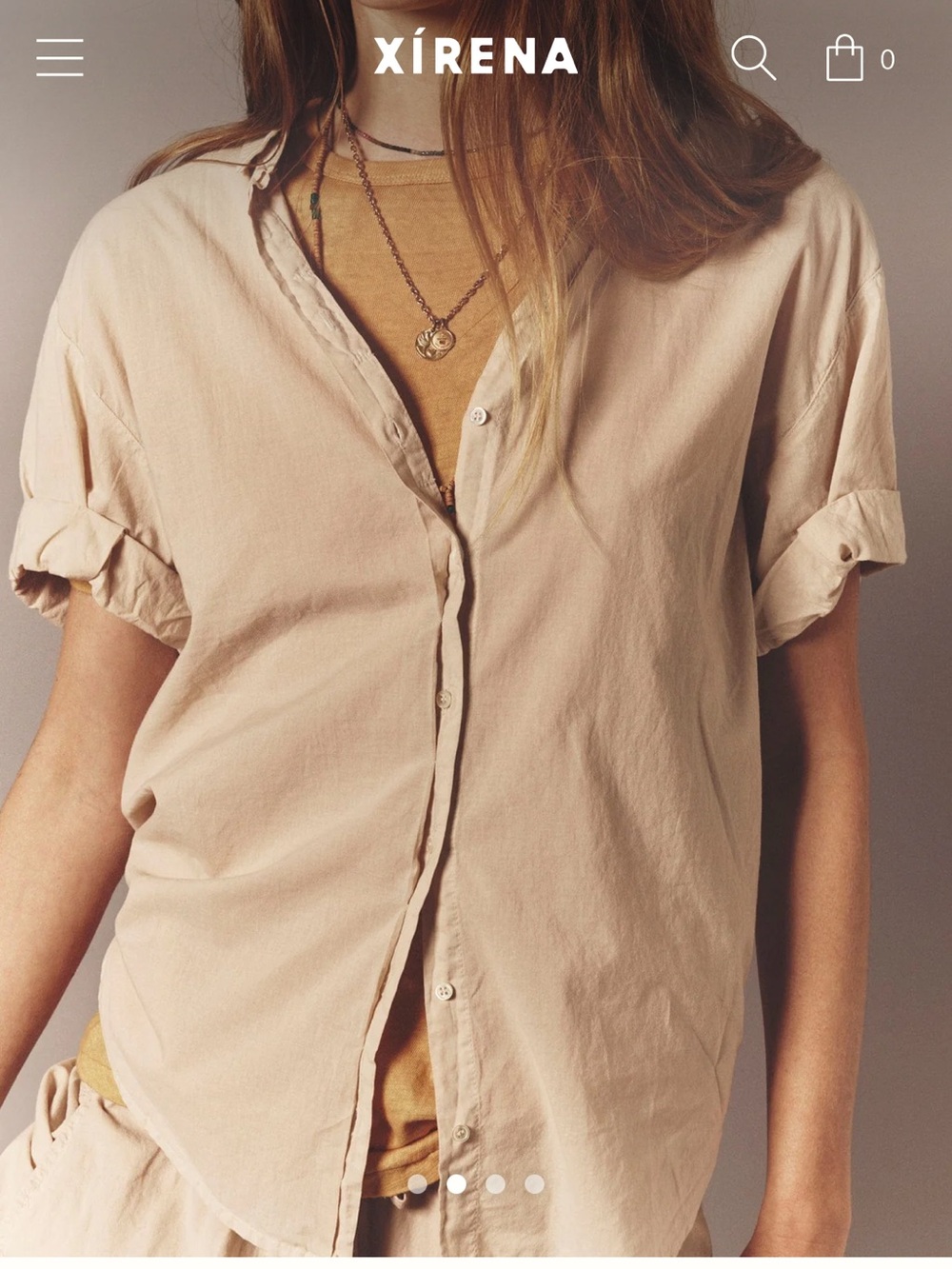 XIRENA Channing Chestnut Button-Up top in XS